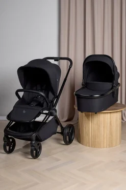 Beemoo One Duovogn inkl. Axkid GOKID Autostol Baby & Base, All Black/Coastal Storm Black