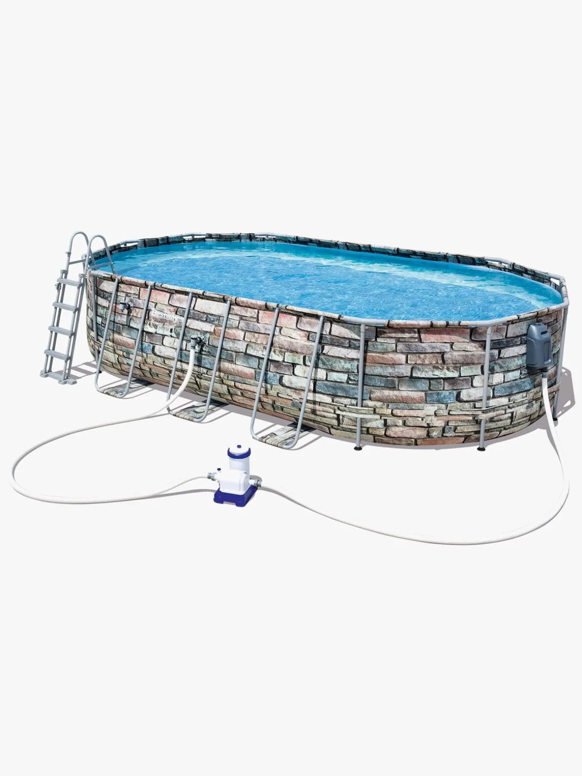 Bestway Power Steel Comfort Jet Series Oval poolsæt 610x366x122 cm