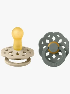 BIBS Boheme Sut 2-Pak Latex Str. 2 Rund, Vanilla/Pine