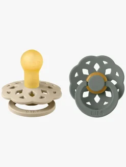 BIBS Boheme Sut 2-Pak Latex Str. 1 Rund, Vanilla/Pine