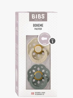 BIBS Boheme Sut 2-Pak Latex Str. 1 Rund, Vanilla/Pine
