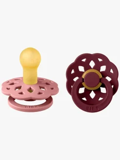 BIBS Boheme Sut 2-Pak Latex Str. 1 Rund, Dusty Pink/Elderberry