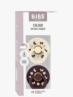 BIBS Colour Holiday Bow Sut 2-pak Latex Str. 2, Ivory/Plum
