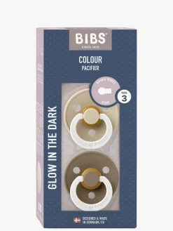 BIBS Colour Sut 2-Pak Latex Str. 3 Rund, Vanilla GLOW/Dark Oak GLOW