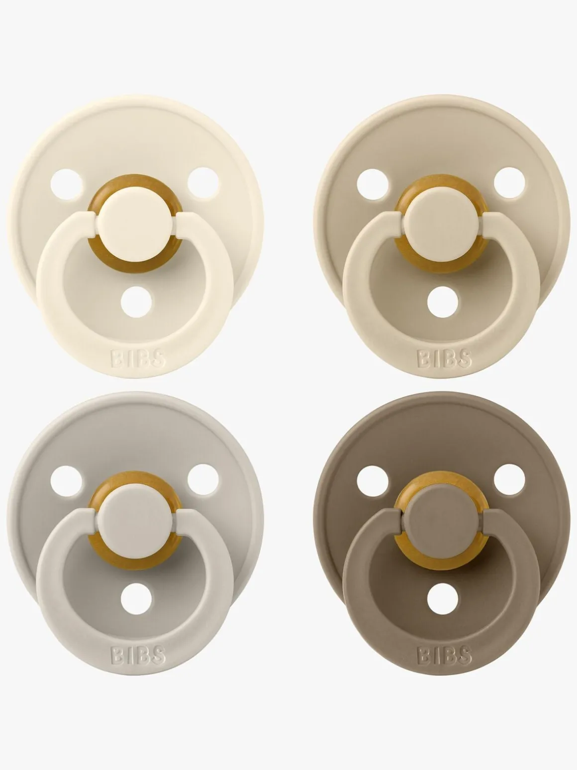 BIBS Colour Sut 4-pak Latex Str. 1, Ivory/Sand/Vanilla/Dark Oak