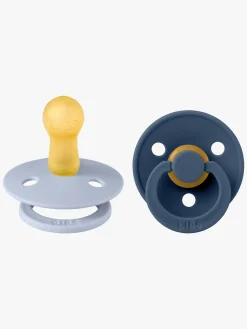 BIBS Colour Sut 2-pak Latex Str. 2 Rund, Dusty Blue/Steel Blue