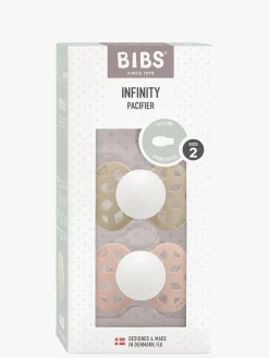 BIBS Infinity Sutter 2-Pak Silikone Str. 2 Symmetrisk, Vanilla GLOW/Blush GLOW