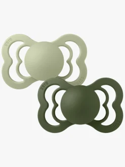 BIBS Supreme Sut 2-pak Silikone Str. 2, Sage/Hunter Green