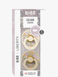 BIBS x Liberty Colour Strawberries Sut 2-pak Latex Str. 1, Ivory Mix