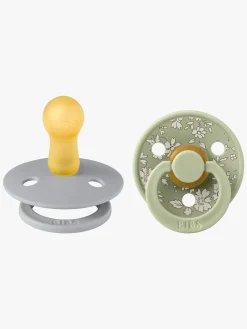 BIBS x Liberty Colour Sut 2-Pak Latex Str. 2 Rund, Capel/Sage Mix