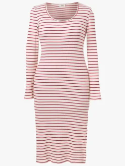 Boob Signe midi Kjole, Stripe White/Red