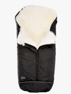 Bozz Lammeskindskørepose Langhåret, Black Melange/White