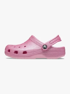 Crocs Classic Glitter Clogs, Pink Tweed Glitter