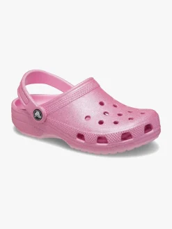 Crocs Classic Glitter Clogs, Pink Tweed Glitter
