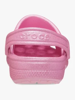 Crocs Classic Glitter Clogs, Pink Tweed Glitter