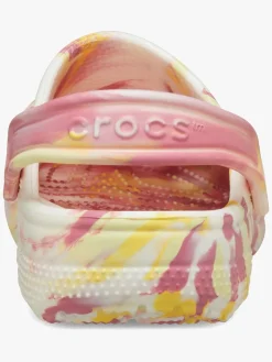 Crocs Classic Glow Marbled Kids Clogs, Daylily/Multi