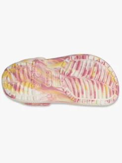 Crocs Classic Glow Marbled Kids Clogs, Daylily/Multi