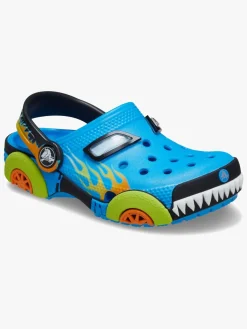Crocs Classic IAM Monster Truck Kids Clogs, Neon Ocean