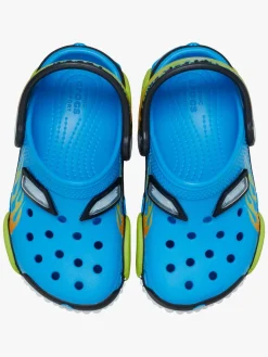 Crocs Classic IAM Monster Truck Kids Clogs, Neon Ocean