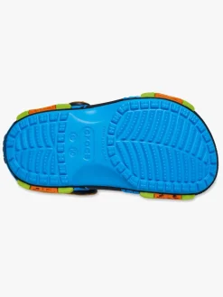 Crocs Classic IAM Monster Truck Kids Clogs, Neon Ocean
