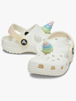 Crocs Classic IAM Rainbow Unicorn Kids Clogs, Chalk
