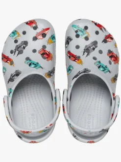 Crocs Classic Race Cars Graphic Kids Clogs, Mirage/Multi