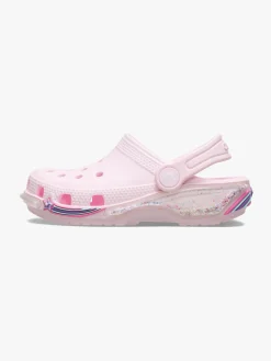 Crocs Classic Star Sparkle Kids Clogs, Pink Milk