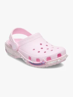 Crocs Classic Star Sparkle Clogs, Pink Milk