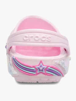 Crocs Classic Star Sparkle Clogs, Pink Milk