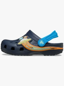 Crocs Classic UFO Lights Kids Clogs, Navy