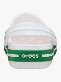 Crocs Crocband Clogs, White/Green Ivy