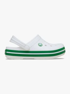 Crocs Crocband Kids Clogs, White/Green Ivy