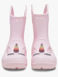 Crocs Handle It Kids Unicorn Gummistøvler, Pink Milk