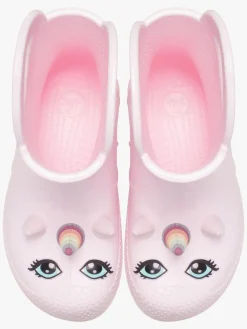 Crocs Handle It Kids Unicorn Gummistøvler, Pink Milk