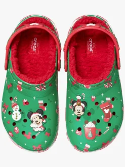 Crocs Mickey Mouse Classic Xmas Linjerede Hjemmesko, Multi
