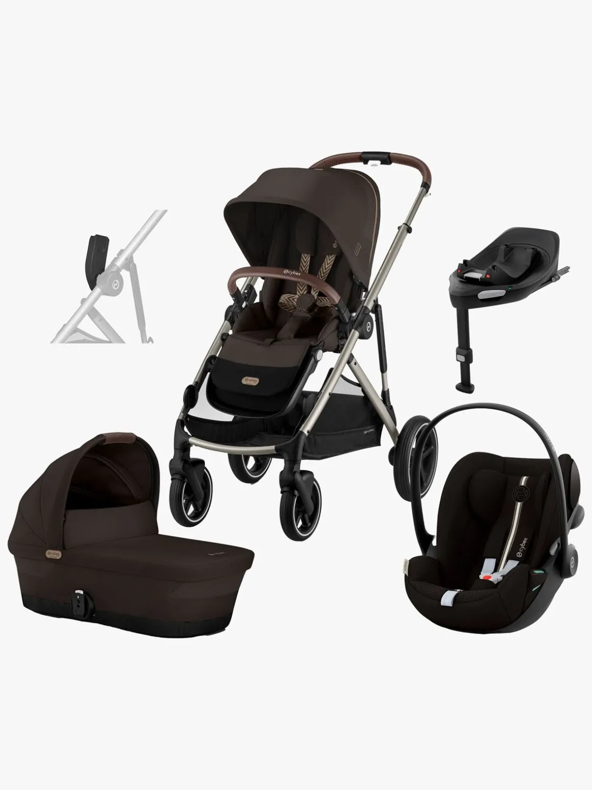 Cybex e-Gazelle S Duovogn inkl. Cloud G i-Size Plus & Base, Chocolate Brown/Taupe