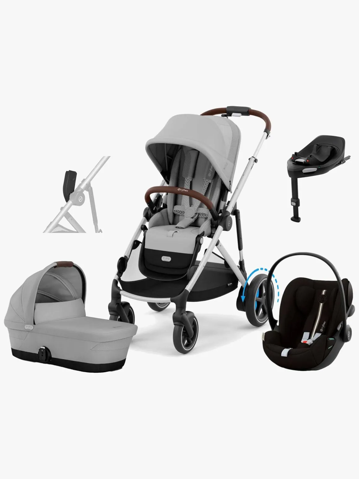 Cybex e-GAZELLE S Duovogn inkl. Cloud G i-Size Plus & Base, Stone Grey