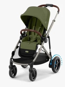 Cybex e-GAZELLE S Klapvogn, Taupe/Moss Green