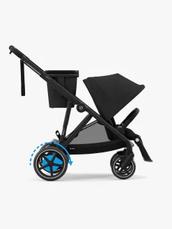 Cybex e-Gazelle S Søskendevogn inkl. Liggedel, Moon Black/Black