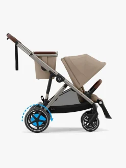 Cybex e-Gazelle S Søskendevogn inkl. Liggedel, Almond Beige/Taupe