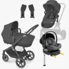 Cybex EOS Lux Duovogn inkl. Beemoo Route i-Size Autostol Baby & ISOFIX Base, Moon Black/Mineral Grey