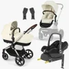 Cybex EOS Lux Duovogn inkl. Maxi-Cosi CabrioFix i-Size Autostol Baby & Base, Taupe/Seashell Beige