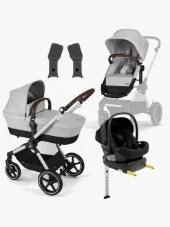 Cybex EOS Lux Duovogn inkl. Beemoo Route i-Size Autostol Baby & ISOFIX Base, Lava Grey/Black Stone