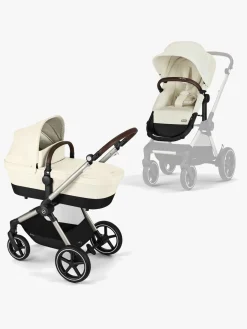 Cybex EOS Lux Duovogn inkl. BeSafe iZi Go Modular X2 i-Size Autostol Baby & Base, Taupe/Seashell Beige