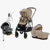 Cybex GAZELLE S Duovogn inkl. Beemoo Route Autostol Baby & Base, Almond Beige/Mineral Grey