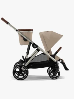 Cybex GAZELLE S Duovogn inkl. Beemoo Route Autostol Baby & Base, Almond Beige/Mineral Grey
