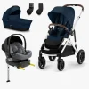 Cybex GAZELLE S Duovogn inkl. Beemoo Route i-Size Autostol Baby & ISOFIX Base, Ocean Blue/Mineral Grey