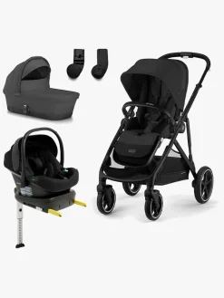 Cybex GAZELLE S Duovogn inkl. Beemoo Route i-Size Autostol Baby & ISOFIX Base, Moon Black/Black Stone