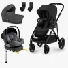 Cybex GAZELLE S Duovogn inkl. Beemoo Route i-Size Autostol Baby & ISOFIX Base, Moon Black/Mineral Grey
