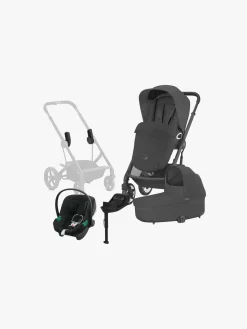 Cybex TALOS S Lux Duovogn inkl. Aton B2 i-Size Autostol Baby & Base, Moon Black/Black